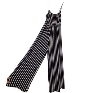 Jolie Navy and White Striped Jumpsuit